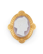 Broche Camée agate en or jaune - Castafiore