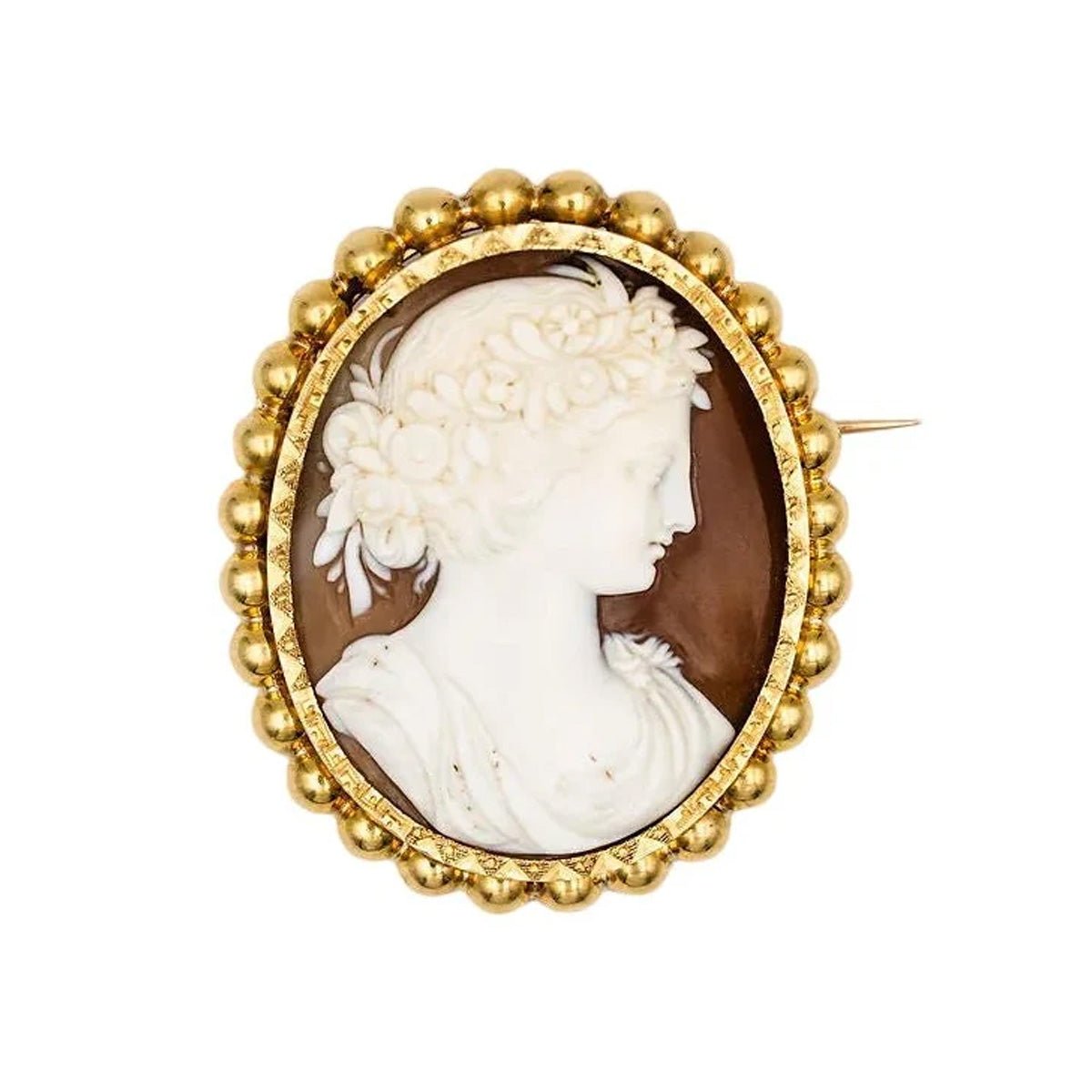 Broche Camée en or jaune - Castafiore