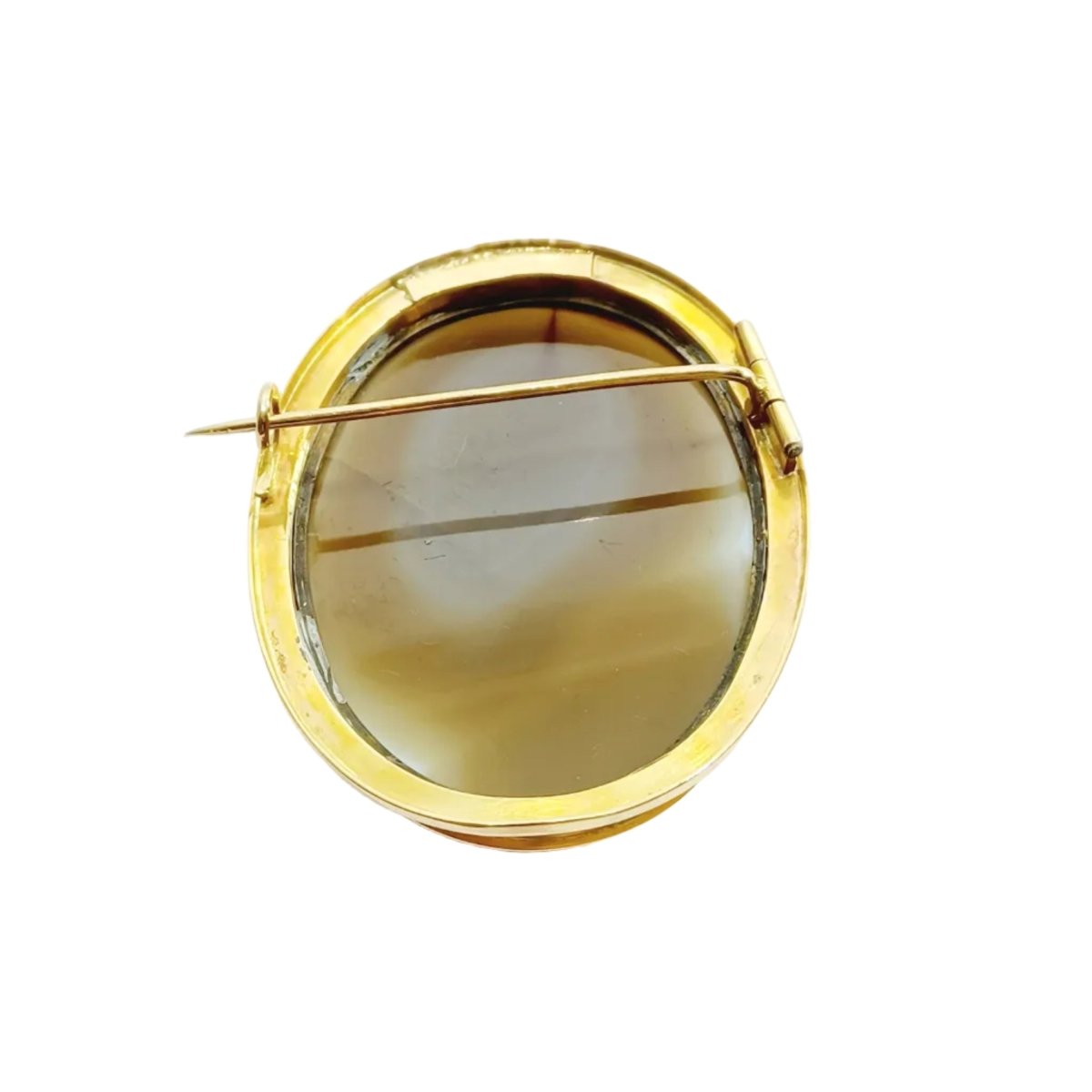 Broche Camée en or jaune et agate - Castafiore