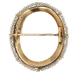 Broche Camée en or jaune et perles - Castafiore