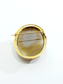 Broche Camée Or Et Agate - Castafiore