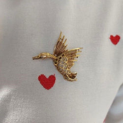 Broche Canard en or jaune et diamant - Castafiore