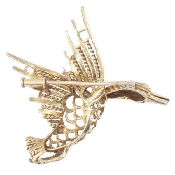 Broche Canard en or jaune et diamant - Castafiore