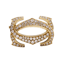 Brooch Cartier, "Double C", yellow gold, diamonds.