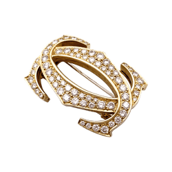 Brooch Cartier, "Double C", yellow gold, diamonds.