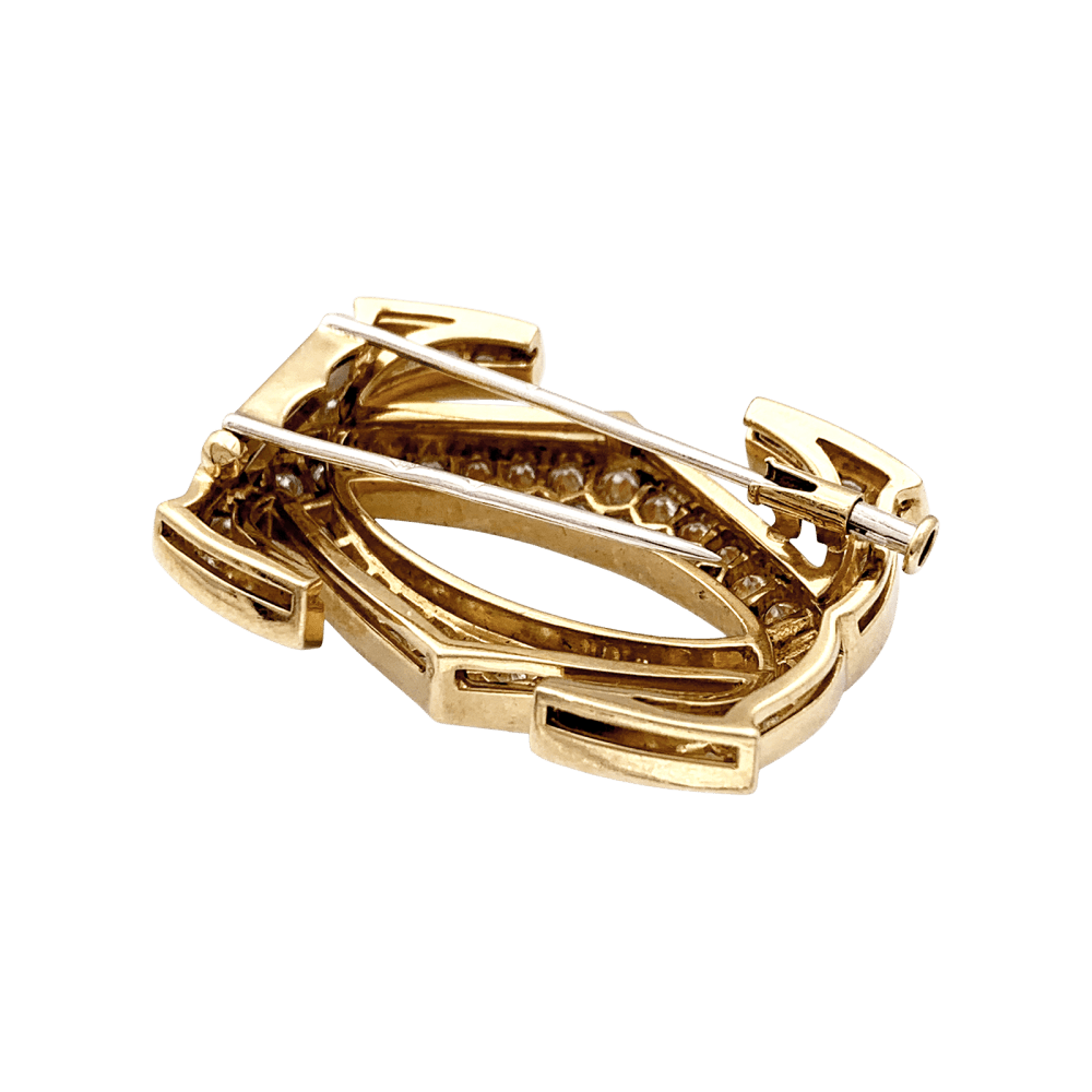 Brooch Cartier, "Double C", yellow gold, diamonds.