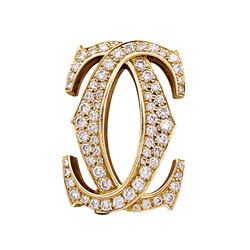 Brooch Cartier, "Double C", yellow gold, diamonds.