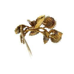 Broche Châtaignes en or jaune et grenats - Castafiore