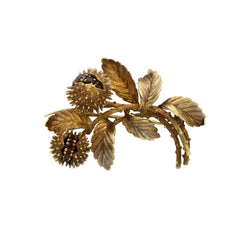 Broche Châtaignes en or jaune et grenats - Castafiore
