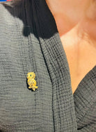 Broche Chouette HERMÈS en or jaune et émail - Castafiore