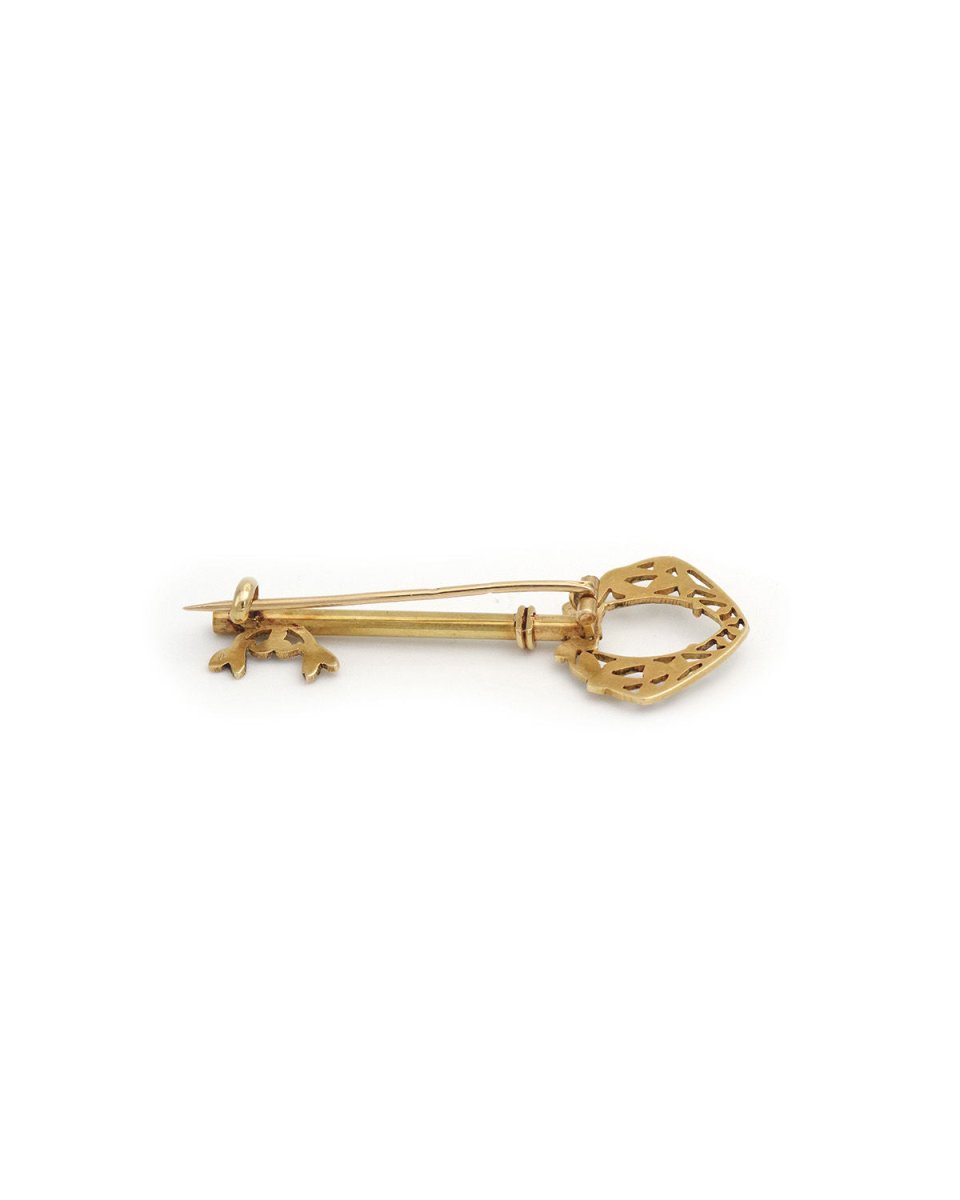 Broche clef Art Nouveau en or - Castafiore