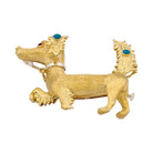 Broche Clip Bestiaire en or jaune, or blanc, rubis et turquoise - Castafiore