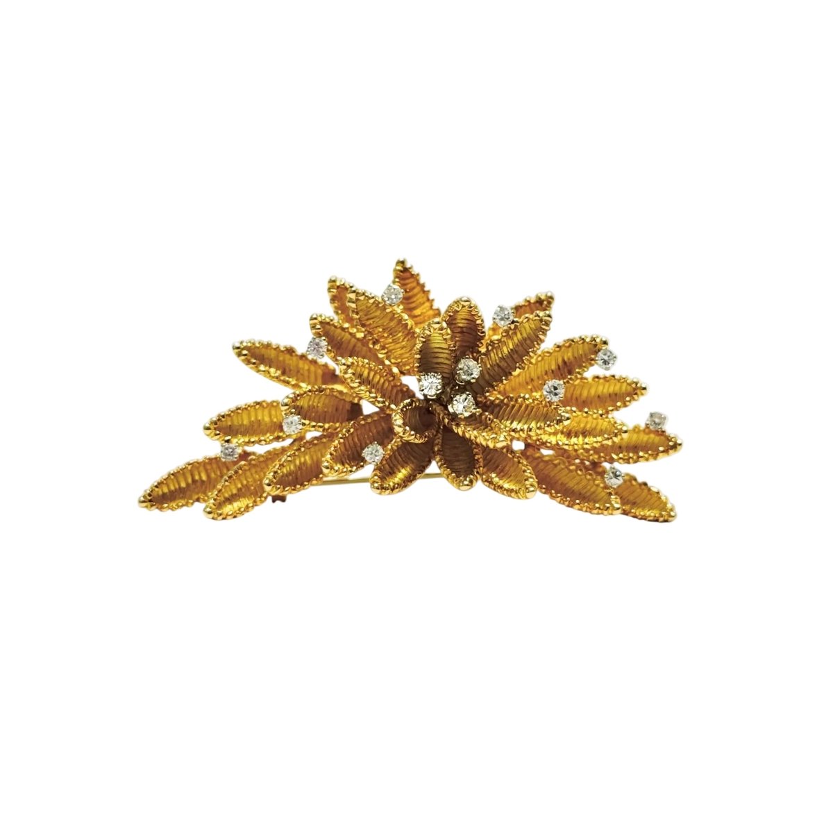 Broche Clip EDOUARD RICHARDS en or jaune, perles et diamants - Castafiore