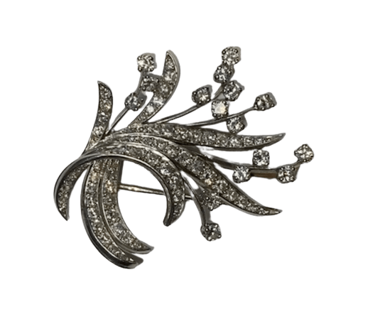 Broche Clip en or blanc et diamants - Castafiore