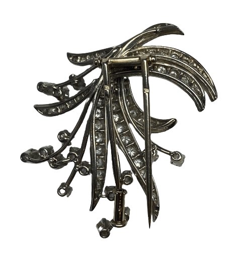 Broche Clip en or blanc et diamants - Castafiore