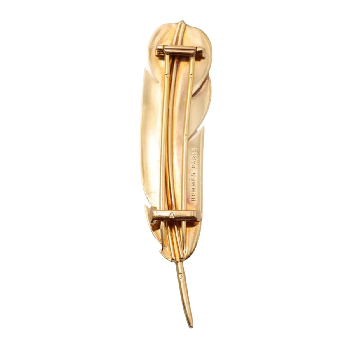 Broche Clip HERMÈS en or jaune - Castafiore