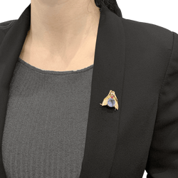 Broche Clip VAN CLEEF & ARPELS "Abeille" en or jaune, platine, saphir, rubis et diamants - Castafiore