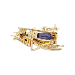 Broche Clip VAN CLEEF & ARPELS "Abeille" en or jaune, platine, saphir, rubis et diamants - Castafiore