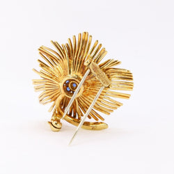 Broche Clip Van Cleef & Arpels en or jaune et saphirs - Castafiore