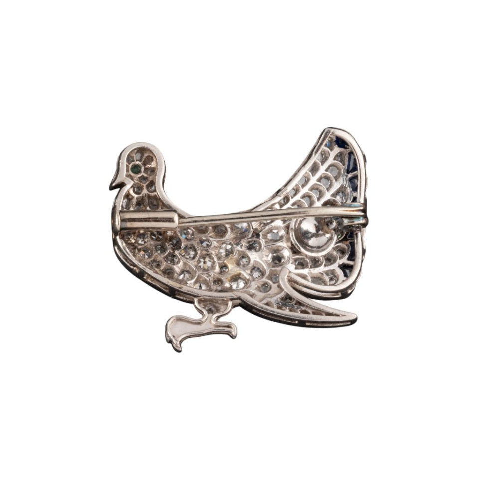 Broche Colombe en platine et diamants - Castafiore