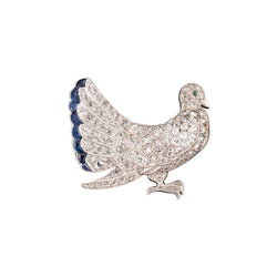 Broche Colombe en platine et diamants - Castafiore