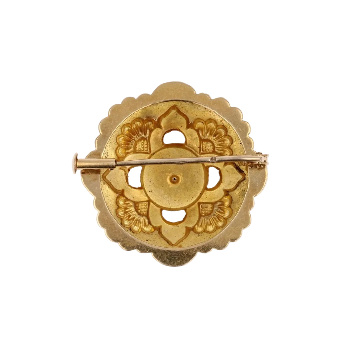 Broche de col en or jaune perle - Castafiore