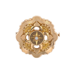 Broche de col en or jaune perle - Castafiore