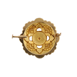Broche de col en or jaune perle - Castafiore