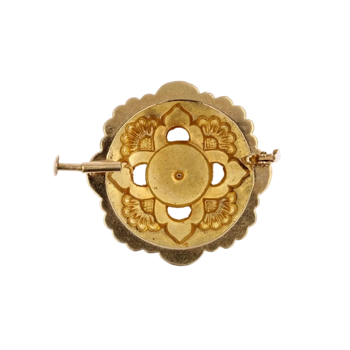 Broche de col en or jaune perle - Castafiore