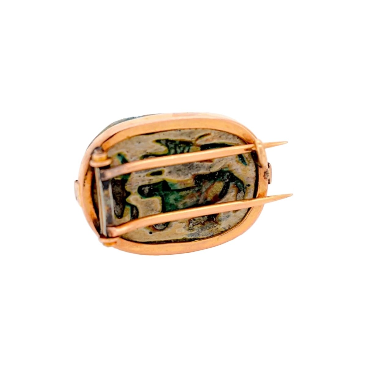 Broche Double Barrette en or jaune et bois émaillé - Castafiore