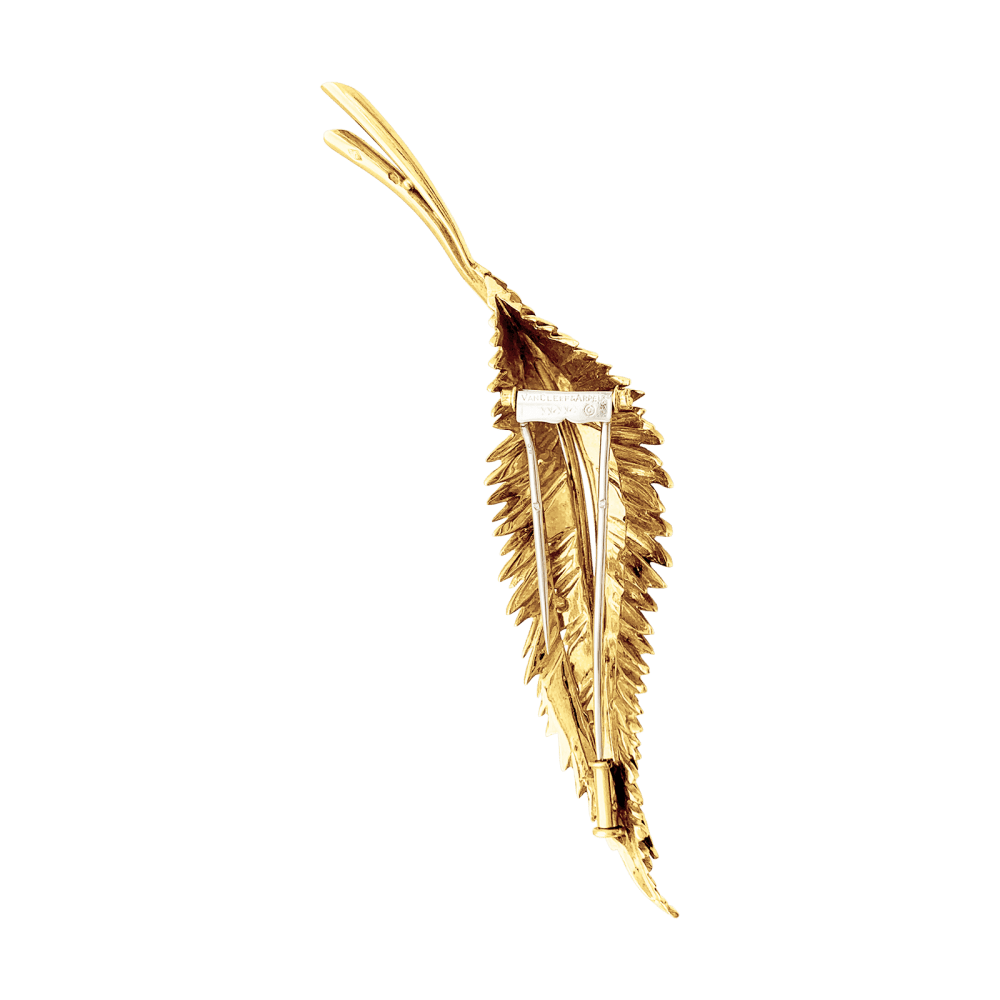 Brooch Van Cleef & Arpels, "Plumes", yellow gold.