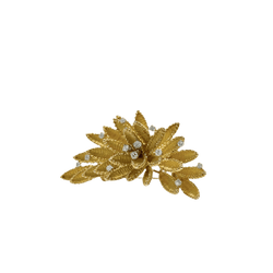 Broche EDOUARD RICHARDS Feuillage en or jaune et diamants - Castafiore