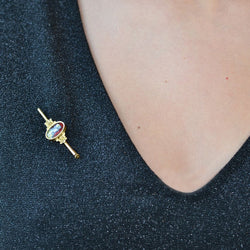 Broche ÉMAIL Barrette en or jaune - Castafiore