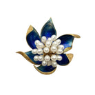 Broche en or avec perles de culture et émail - Castafiore