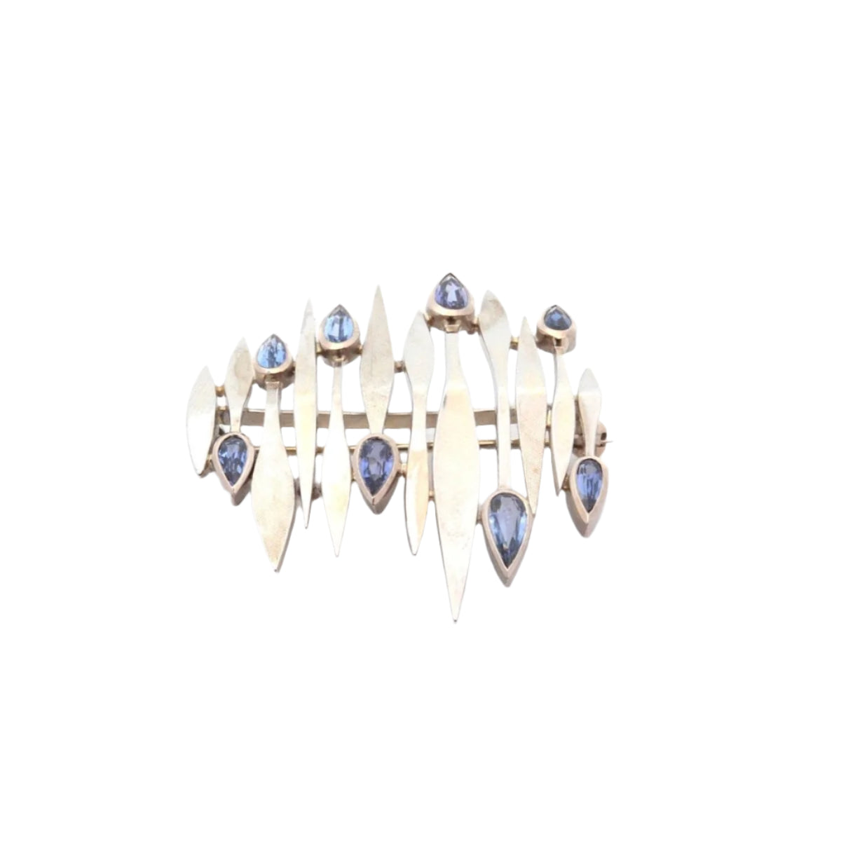 Broche en or blanc et saphirs - Castafiore