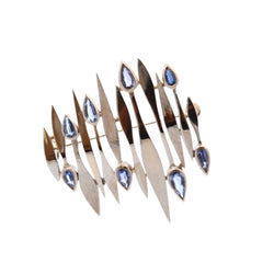 Broche en or blanc et saphirs - Castafiore