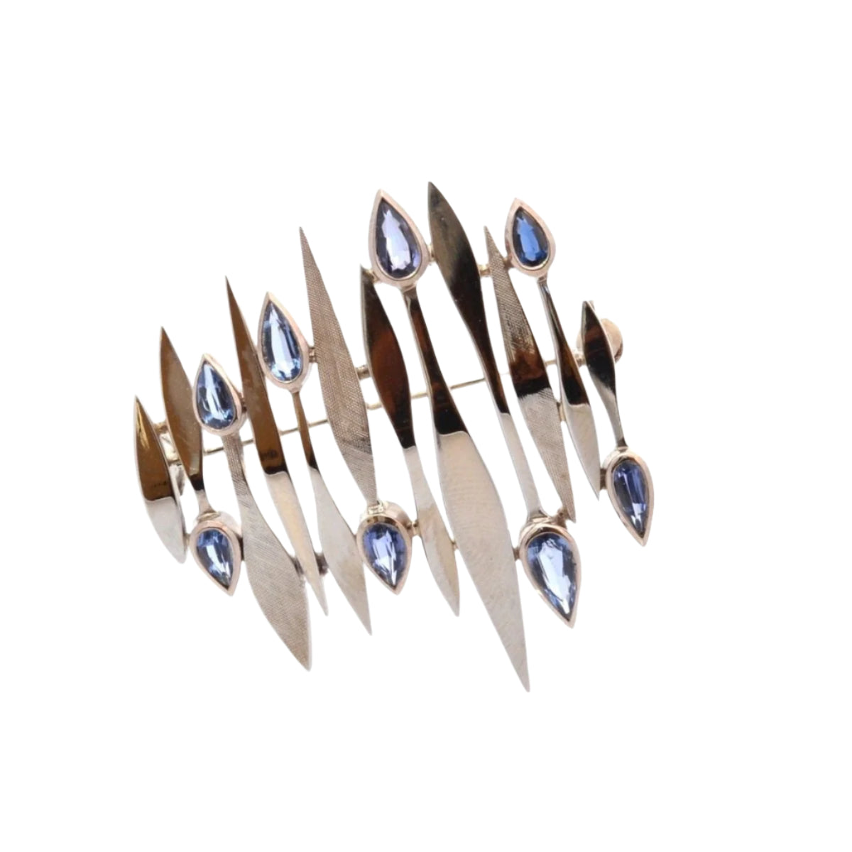 Broche en or blanc et saphirs - Castafiore