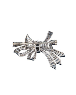 Broche en or blanc, platine et diamants - Castafiore