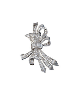 Broche en or blanc, platine et diamants - Castafiore
