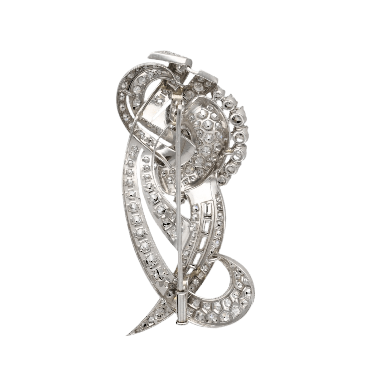 Broche en or gris, platine et diamant - Castafiore