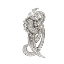 Broche en or gris, platine et diamant - Castafiore