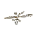 Broche en or jaune, argent et diamant - Castafiore