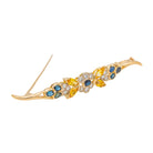 Broche en Or Jaune avec Saphirs, Citrines et Diamants - Castafiore