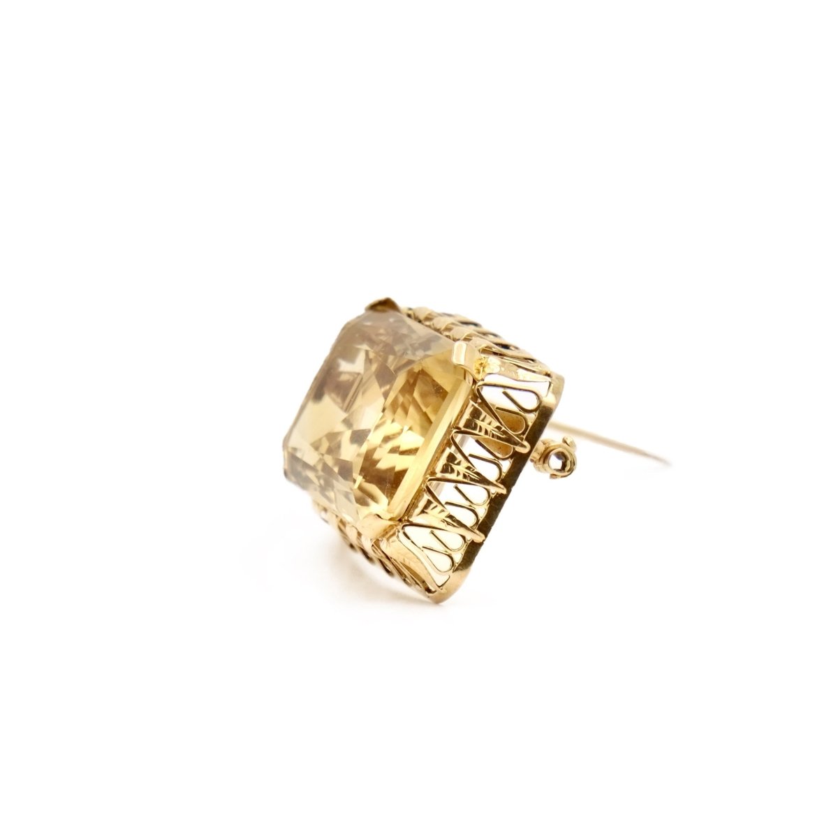 Broche en or jaune et citrine - Castafiore