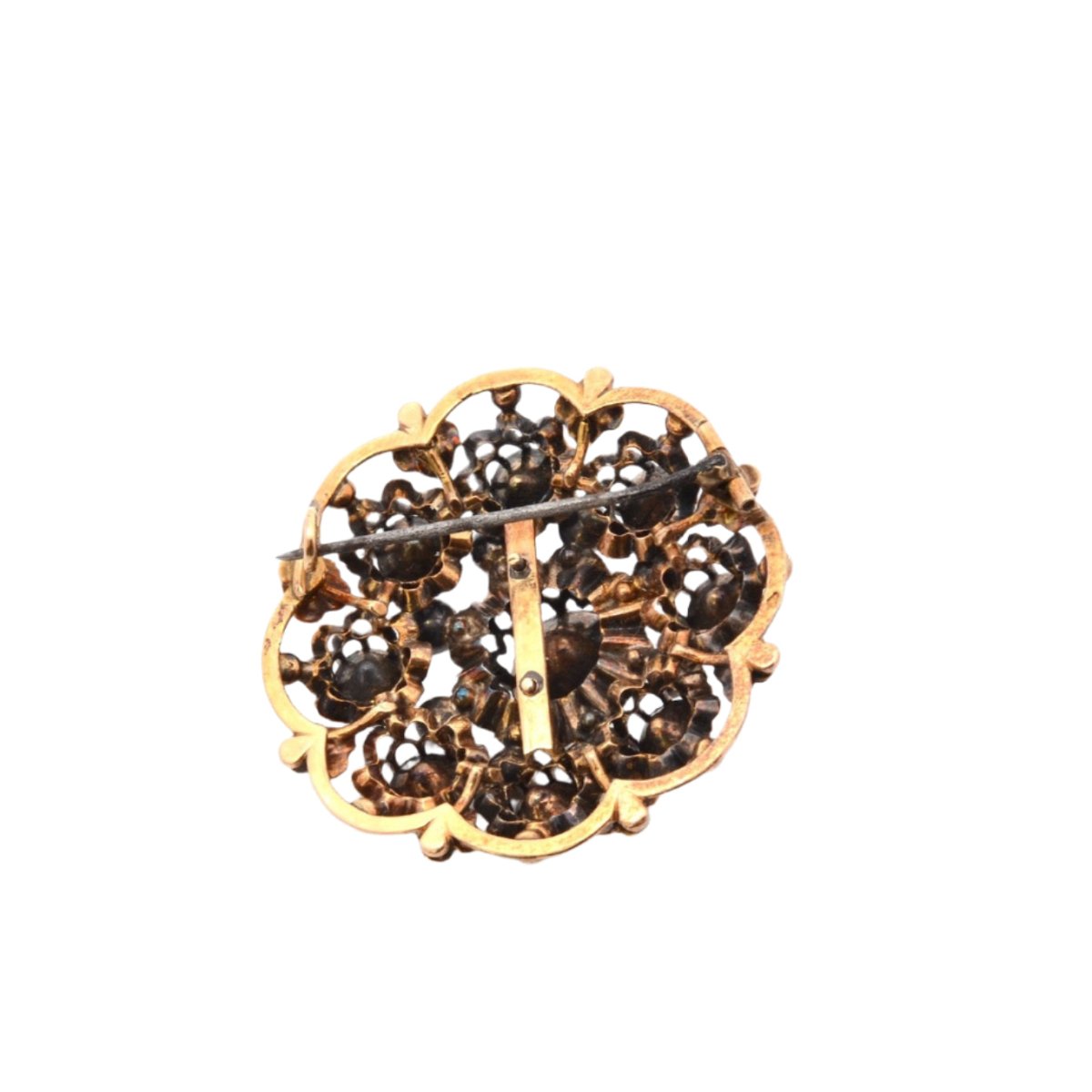 Broche en or jaune et diamants - Castafiore