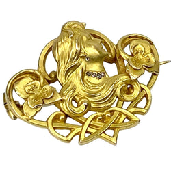 Broche en or jaune et diamants - Castafiore