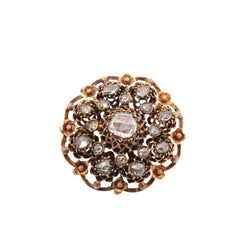 Broche en or jaune et diamants - Castafiore