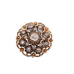 Broche en or jaune et diamants - Castafiore
