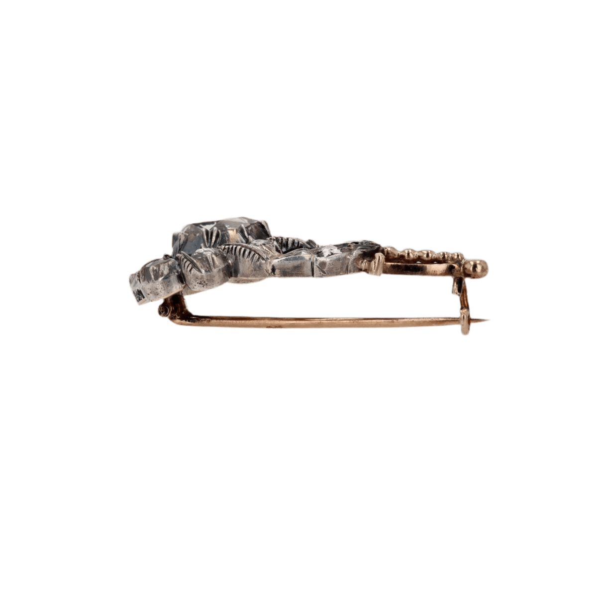 Broche en or rose, argent et diamants - Castafiore