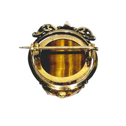 Broche en or rose et blanc oeil de tigre - Castafiore